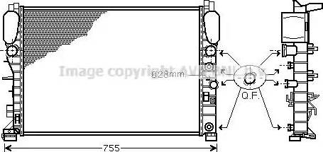 Ava Quality Cooling MS 2342 - Radiator, engine cooling autospares.lv