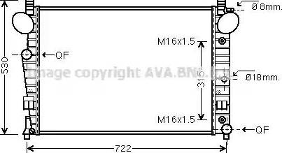 Ava Quality Cooling MS 2301 - Radiator, engine cooling autospares.lv