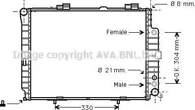 Ava Quality Cooling MS 2208 - Radiator, engine cooling autospares.lv