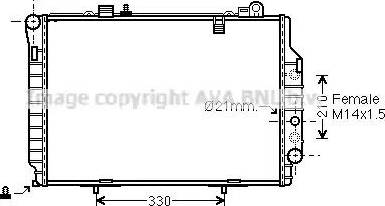 Ava Quality Cooling MS 2203 - Radiator, engine cooling autospares.lv