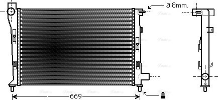 Ava Quality Cooling MS 2281 - Radiator, engine cooling autospares.lv