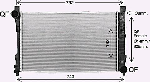 Ava Quality Cooling MS2727 - Radiator, engine cooling autospares.lv