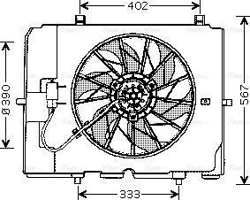 Ava Quality Cooling MS 7502 - Fan, radiator autospares.lv