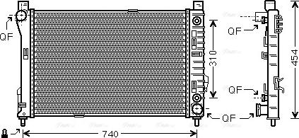 Ava Quality Cooling MSA2464 - Radiator, engine cooling autospares.lv