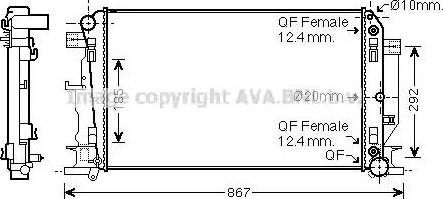 Ava Quality Cooling MSA2403 - Radiator, engine cooling autospares.lv