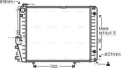 Ava Quality Cooling MSA2072 - Radiator, engine cooling autospares.lv