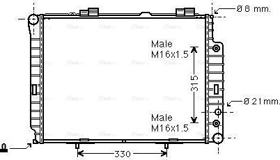 Ava Quality Cooling MSA2189 - Radiator, engine cooling autospares.lv