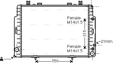 Ava Quality Cooling MSA2131 - Radiator, engine cooling autospares.lv