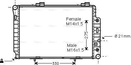 Ava Quality Cooling MSA2174 - Radiator, engine cooling autospares.lv