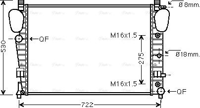 Ava Quality Cooling MSA2306 - Radiator, engine cooling autospares.lv