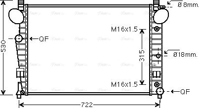 Ava Quality Cooling MSA2301 - Radiator, engine cooling autospares.lv