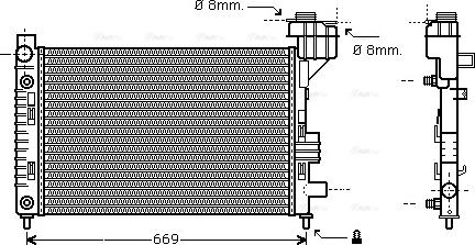 Ava Quality Cooling MSA2248 - Radiator, engine cooling autospares.lv