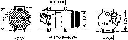 Ava Quality Cooling MSAK434 - Compressor, air conditioning autospares.lv