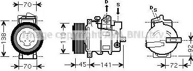 Ava Quality Cooling MSAK432 - Compressor, air conditioning autospares.lv