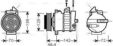 Ava Quality Cooling MSAK437 - Compressor, air conditioning autospares.lv