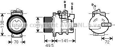 Ava Quality Cooling MSAK476 - Compressor, air conditioning autospares.lv