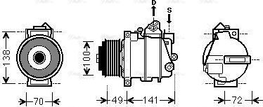 Ava Quality Cooling MSAK560 - Compressor, air conditioning autospares.lv