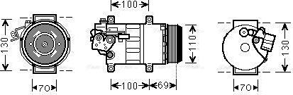 Ava Quality Cooling MSAK576 - Compressor, air conditioning autospares.lv