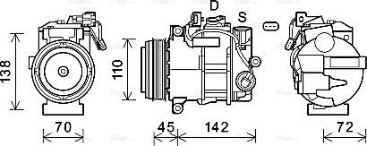 Ava Quality Cooling MSAK697 - Compressor, air conditioning autospares.lv