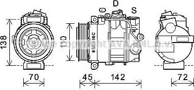 Ava Quality Cooling MSAK614 - Compressor, air conditioning autospares.lv