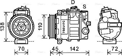 Ava Quality Cooling MSK615 - Compressor, air conditioning autospares.lv