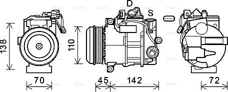 Ava Quality Cooling MSAK682 - Compressor, air conditioning autospares.lv