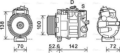 Ava Quality Cooling MSAK639 - Compressor, air conditioning autospares.lv