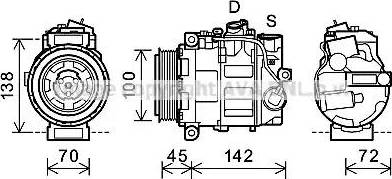 Ava Quality Cooling MS K351 - Compressor, air conditioning autospares.lv