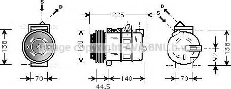 Ava Quality Cooling MSAK369 - Compressor, air conditioning autospares.lv