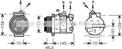 Ava Quality Cooling MS K389 - Compressor, air conditioning autospares.lv