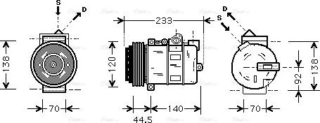 Ava Quality Cooling MS K277 - Compressor, air conditioning autospares.lv