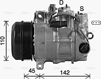 Ava Quality Cooling MSAK742 - Compressor, air conditioning autospares.lv