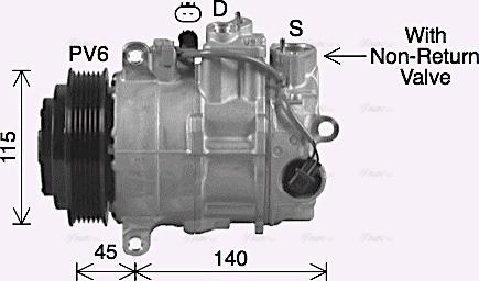 Ava Quality Cooling MSAK755 - Compressor, air conditioning autospares.lv