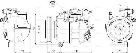 Ava Quality Cooling MSAK785 - Compressor, air conditioning autospares.lv