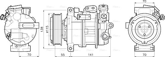 Ava Quality Cooling MSAK786 - Compressor, air conditioning autospares.lv