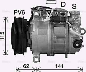 Ava Quality Cooling MSAK737 - Compressor, air conditioning autospares.lv