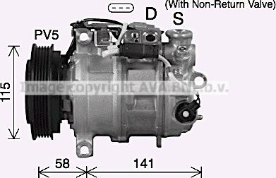 Ava Quality Cooling MSK772 - Compressor, air conditioning autospares.lv