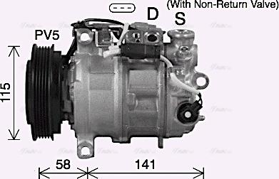 Ava Quality Cooling MSAK772 - Compressor, air conditioning autospares.lv