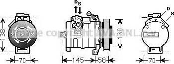 Ava Quality Cooling MSK494 - Compressor, air conditioning autospares.lv