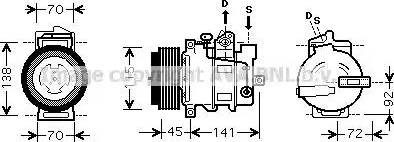 Ava Quality Cooling MS K439 - Compressor, air conditioning autospares.lv