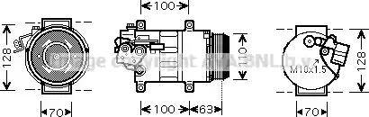 Ava Quality Cooling MS K434 - Compressor, air conditioning autospares.lv