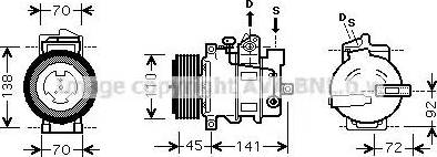 Ava Quality Cooling MS K433 - Compressor, air conditioning autospares.lv