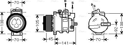 Ava Quality Cooling MS K429 - Compressor, air conditioning autospares.lv