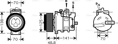 Ava Quality Cooling MS K426 - Compressor, air conditioning autospares.lv