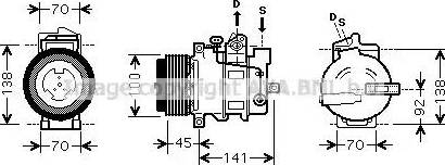 Ava Quality Cooling MS K428 - Compressor, air conditioning autospares.lv