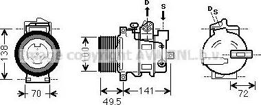 Ava Quality Cooling MS K476 - Compressor, air conditioning autospares.lv