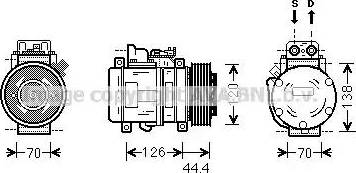 Ava Quality Cooling MSK558 - Compressor, air conditioning autospares.lv