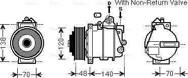 Ava Quality Cooling MSK565 - Compressor, air conditioning autospares.lv