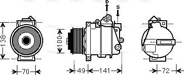 Ava Quality Cooling MSK560 - Compressor, air conditioning autospares.lv