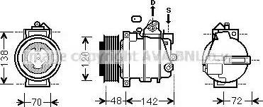 Ava Quality Cooling MSK567 - Compressor, air conditioning autospares.lv